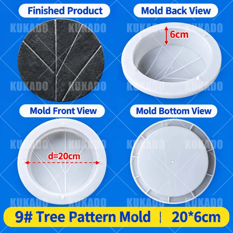 Anti slip tree branch pattern cement grinding disc plastic striped floor tile park step brick imitation stone step stone