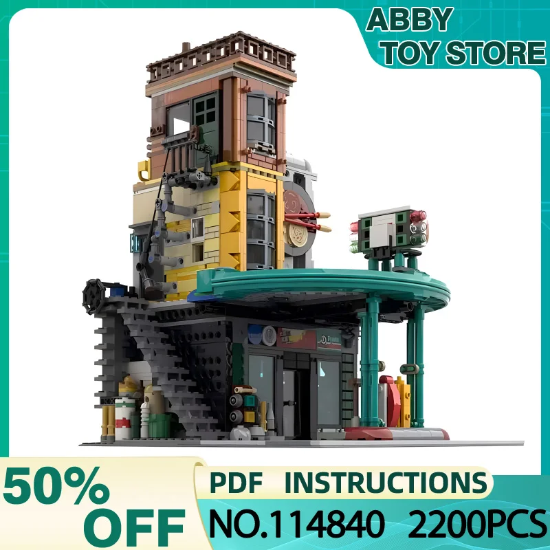 

New MOC-114840 Gas Station The City of Lanterns Compatible With 80036 Building Blocks Bricks Puzzle Toy Birthday Gifts For Kids