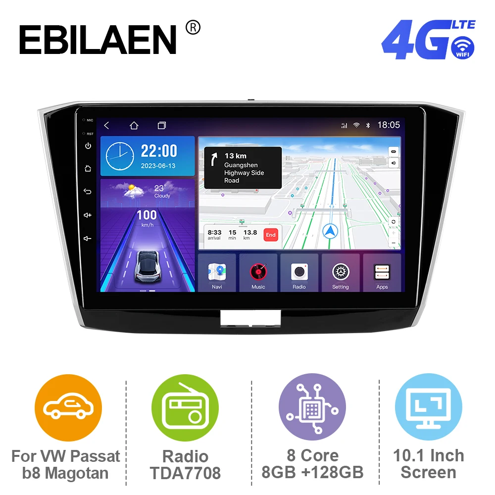 

EBILAEN Android 12 Car Radio For VW Volkswagen Magotan 2015-2017 Multimedia GPS Navigation Carplay RDS 4G Android Auto WIFI FM