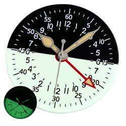 Black and White Two tone Sterile 29mm Half lumen NH34 GMT Watch Dial Face for Wristwatch Movement Men Watch Refit Accessories