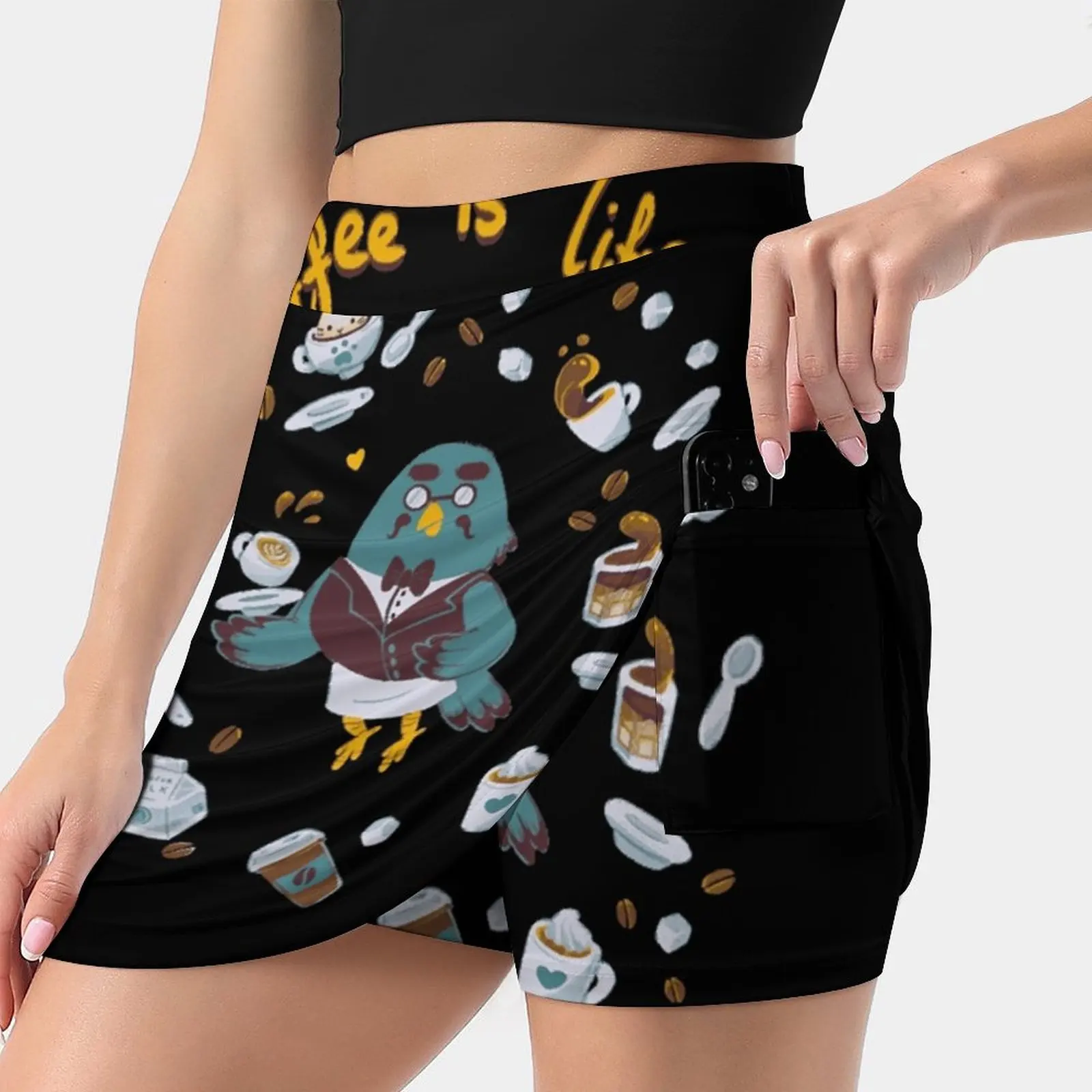 Coffee Is Life Women'S Fashion Sporting Skirt With Pockets Tennis Golf Running Skirts Gaming Game Coffee Brewster Animal Coo