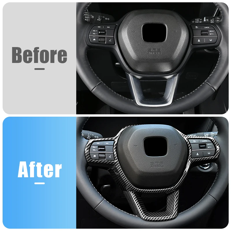 ABS Car Steering Wheel Button Panel Sequin Cover Frame Trim Sticker Accessories For Honda CR-V 2023 2024 2025 CRV 6th Gen Hybrid