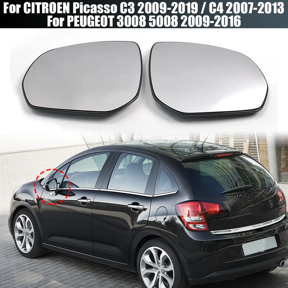 

Car Heated Convex Mirror Glass For CITROEN C3 Picasso 2009-2019 / C4 Picasso 2007-2013 For PEUGEOT 3008 5008 2009-2016