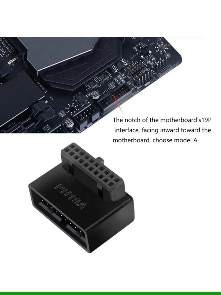 U55C USB3.0 19P 20P Adapter For Desktop Motherboard 90 Degree Turn Install