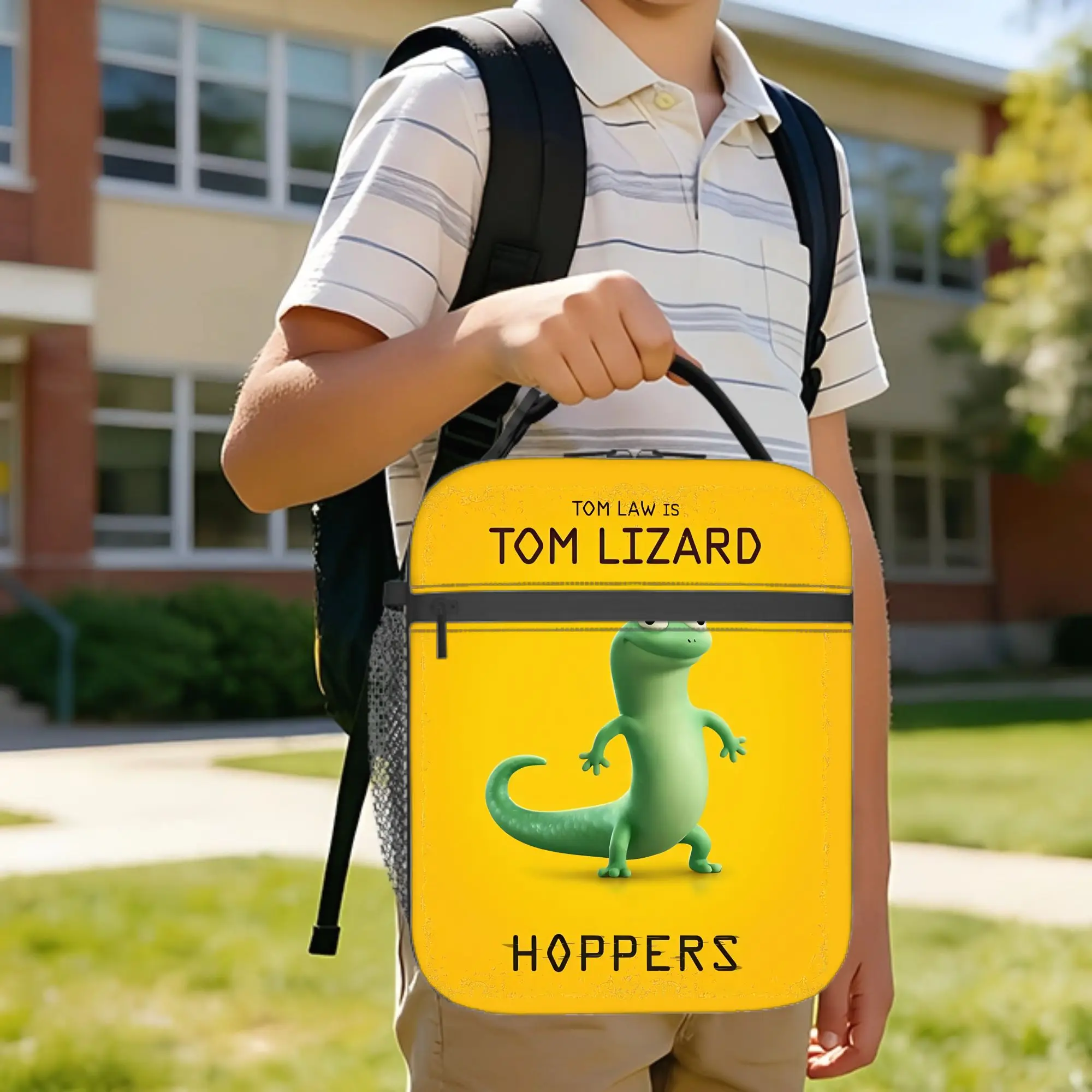 Tom Lizard Hoppers Cartoon  Insulated Lunch Bag Cooler Bag Reusable,Meal Container  Large Lunch Box Tote Food Storage Bags
