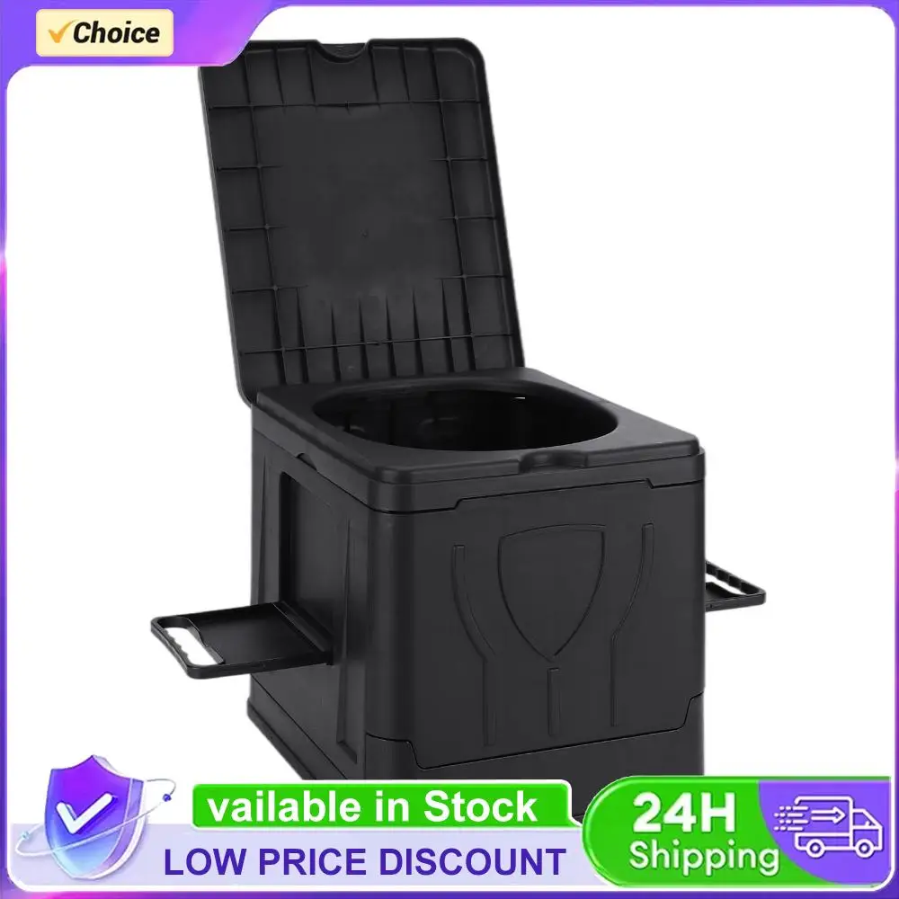 

Складной портативный туалет с держателем для бумаги и крышкой, многоразовый, для взрослых, путешествий, походов, пляжа