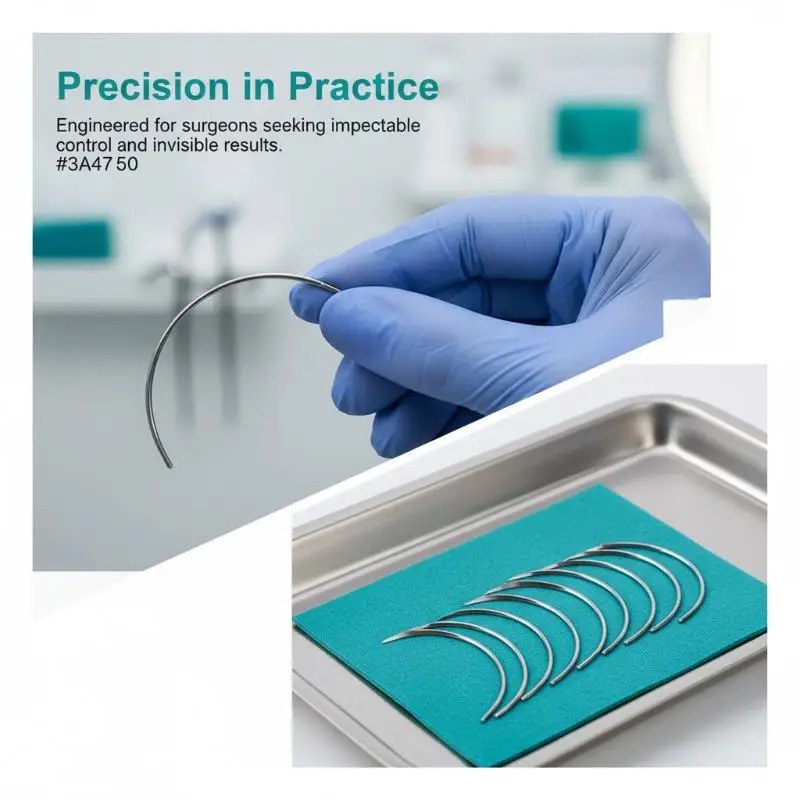 

10Pcs Metal 1/2 Corner Surgical Needle Suture Tool for Double Eyelid Procedure Eye Beauty Clinic Reliable Stitching Instrument