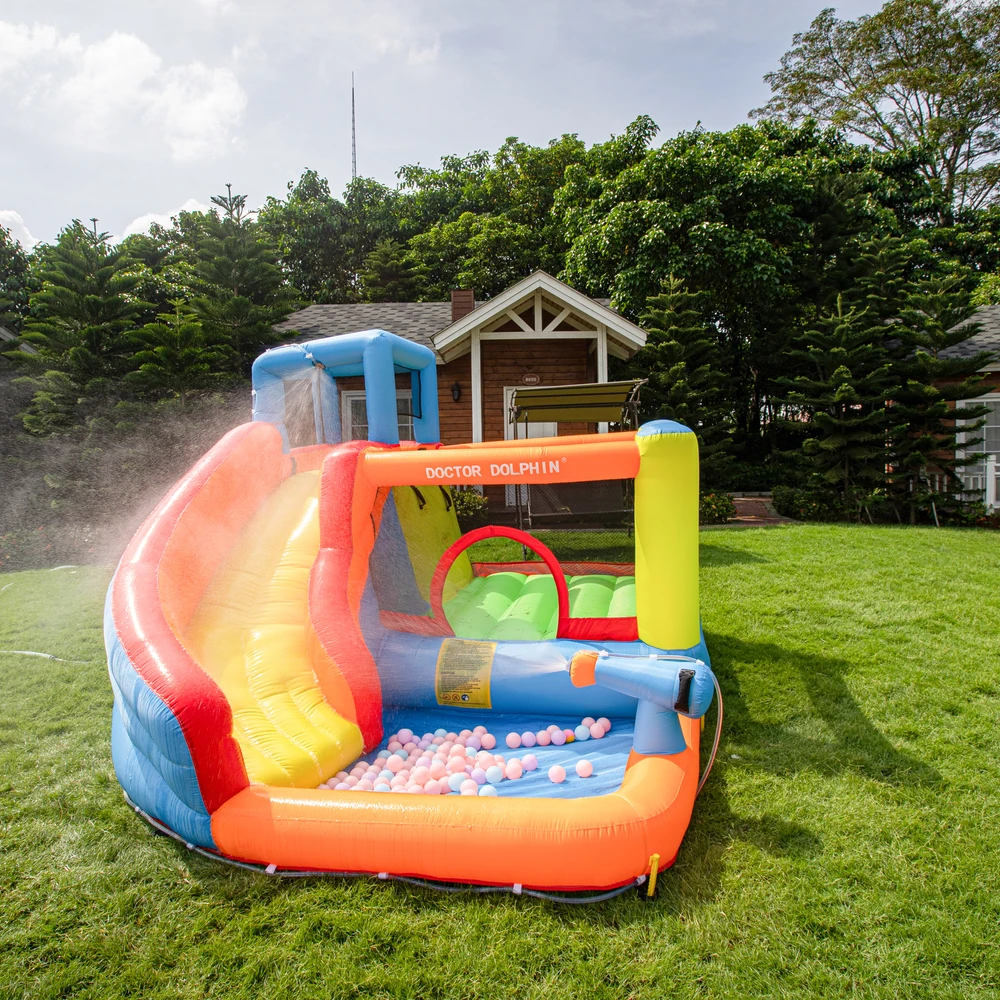 Opblaasbare waterglijbaan Moonwalk Water Jumper Uitsmijter Springkasteel Springen Thuisgebruik Bounce House Party voor kinderen