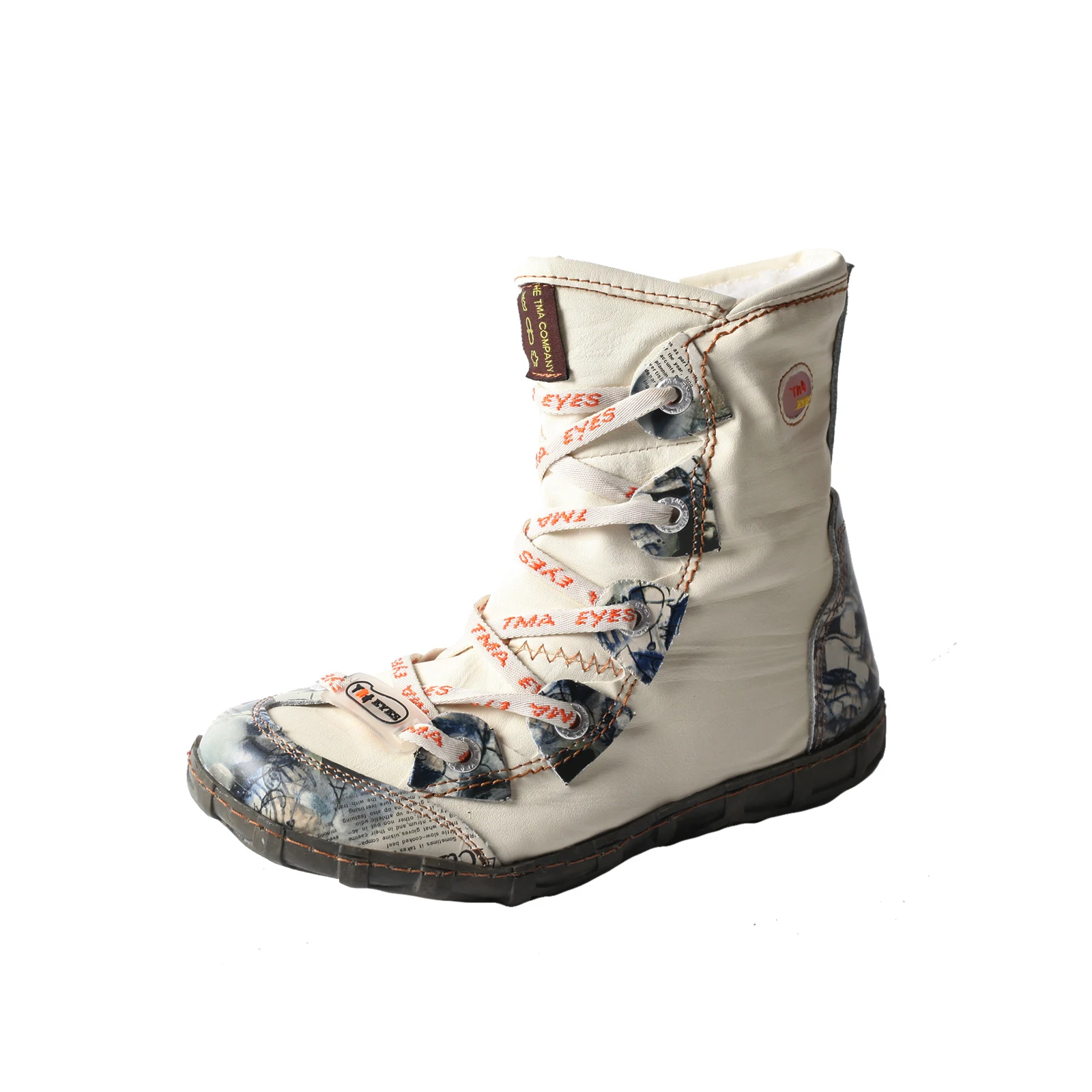 TMA EYES Women's Camo PU Leather Fashion Short Duck Boots