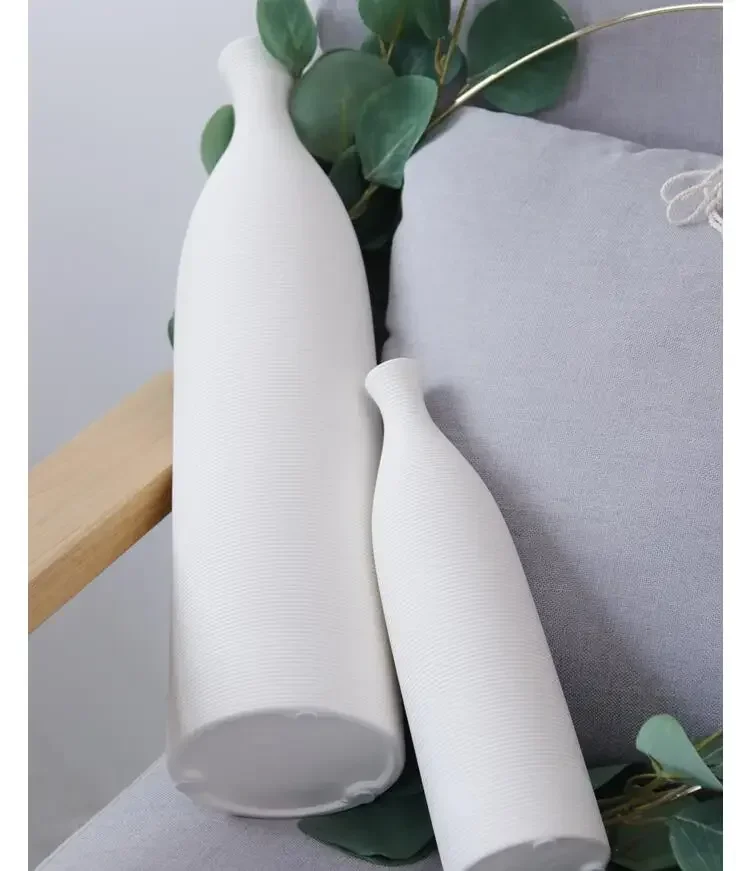 Simple Modern Black White Ceramic Vase Accessories Crafts Home Livingroom Table Figurines Decoration Office Furnishing Ornaments