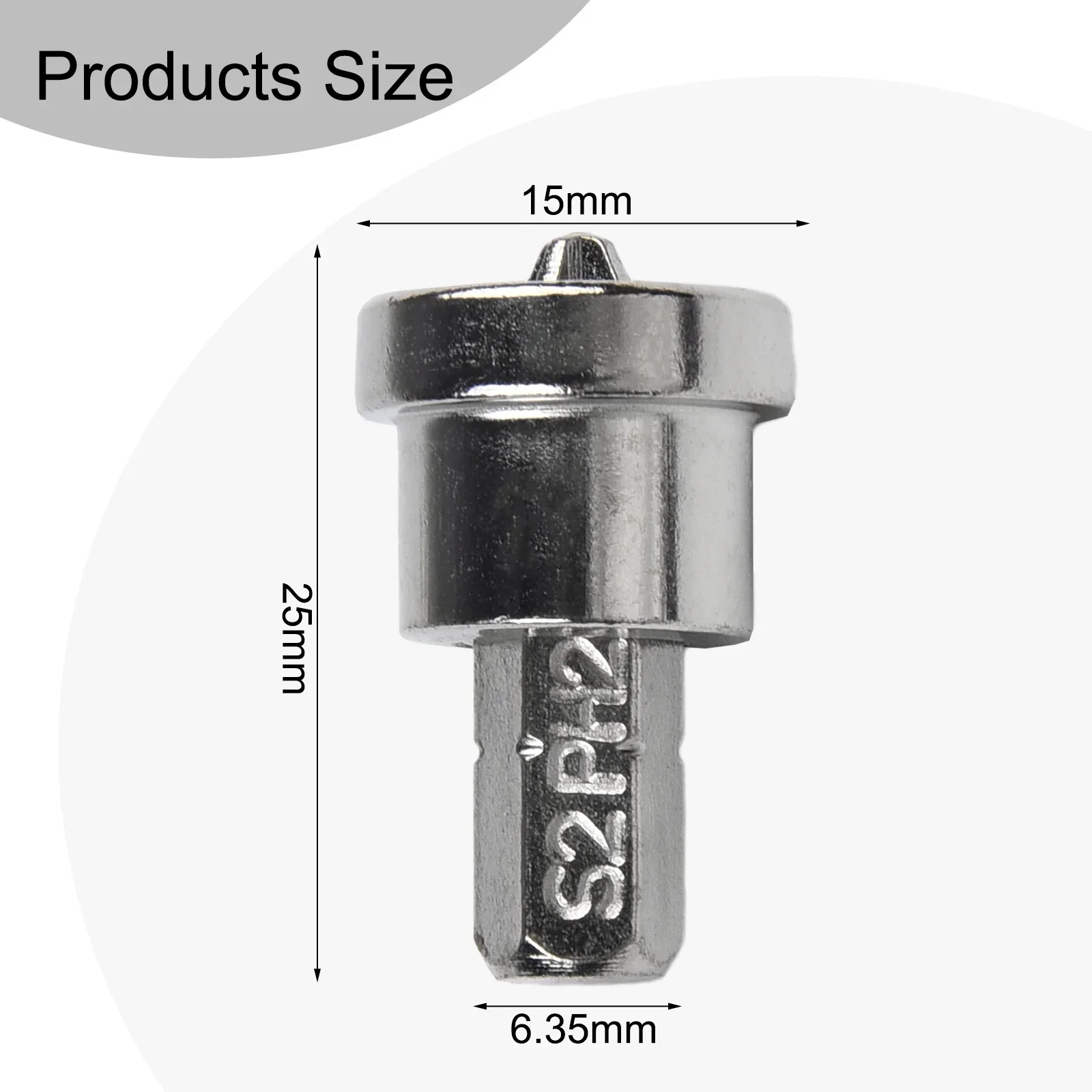 Utensili elettrici Punta per cacciavite antiscivolo 25/50mm Acciaio al cromo vanadio Vite di posizionamento Punta per cacciavite Testa Argento