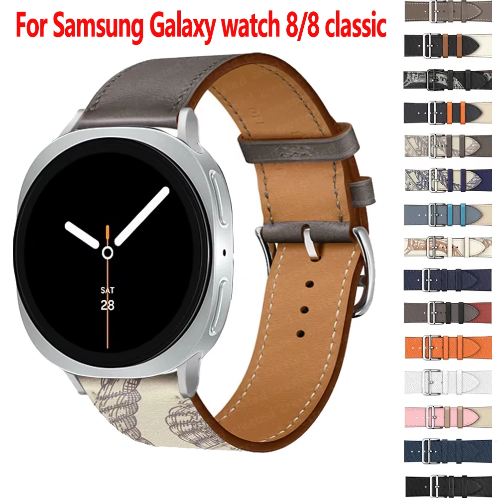 Exquisite leather band For Samsung Galaxy Watch 8 strap 40mm 44mm metal buckle Bracelet correa Galaxy Watch 8 classic 46mm bands