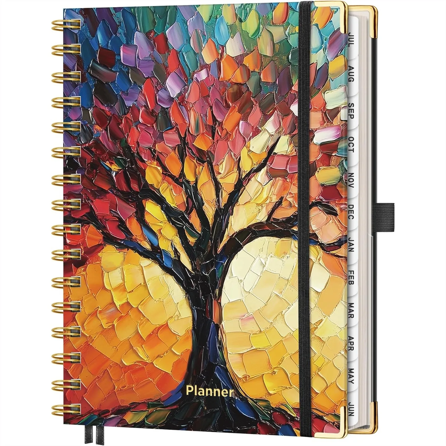 

Academic Planner 2026-2027 with Weekly and Monthly Pages, 5.7" x 8.3" Hardcover Spiral-Bound Calendar for Students and Women