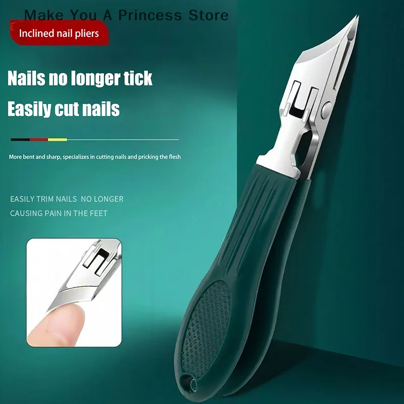 Curved Nail Clippers Anti-Splash Nail Clippers Large Opening Special Nail Clippers Diagonal Pliers Nail Scissors Manicure Tools
