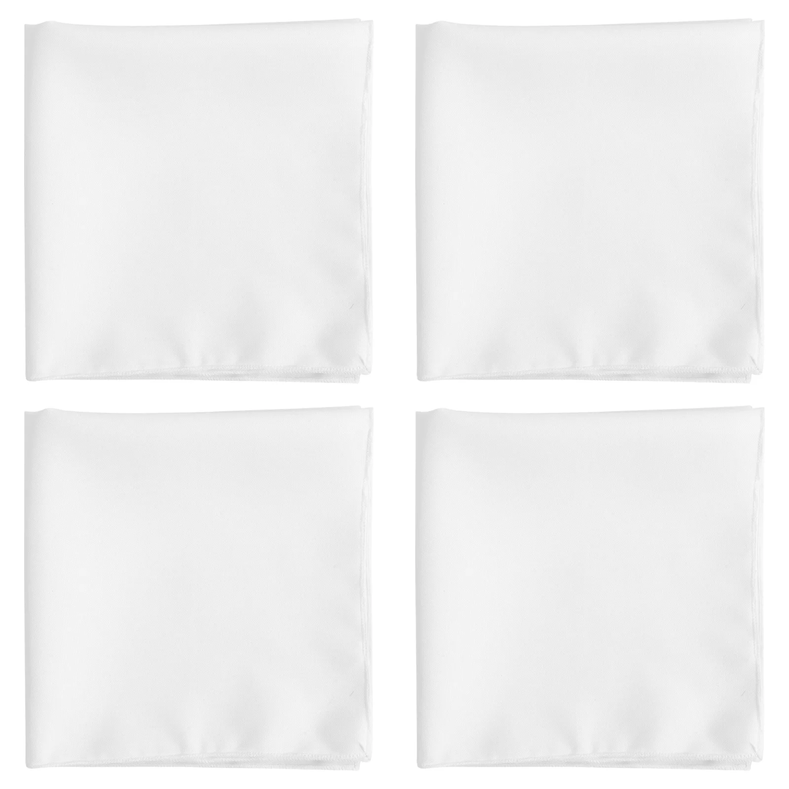 

4Pcs White Cloth Napkins 17x17inch Reusable Polyester Washable Napkins for Wedding Party Banquet Dining Table Decoration
