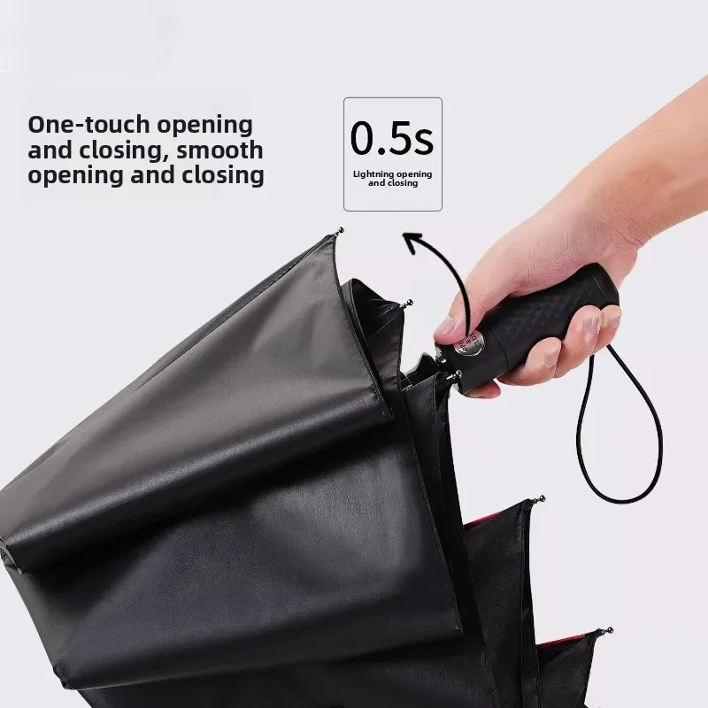 Heavy Duty Automatic Folding Umbrella Large Windproof Extra Wide Canopy Rain Shield for Storms Travel Daily Commute 접이식 우산