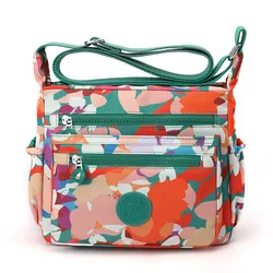 2023 New Women Shoulder Bags Floral Print Women's Handbags Designer Crossbody Messenger Bag Female Waterproof Nylon Mommy Bag