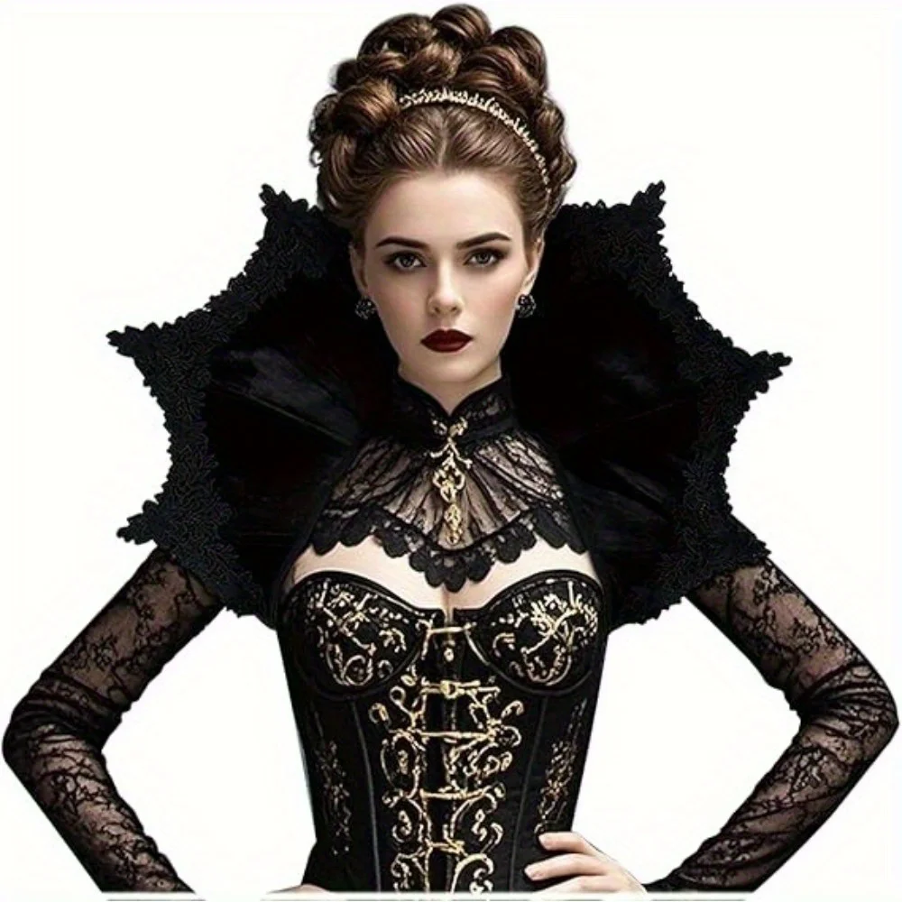 

Victorian Gothic Collar for Women - Elegant Lace Cloak with Vampire Aesthetic, Perfect for Dark Romance Fashion
