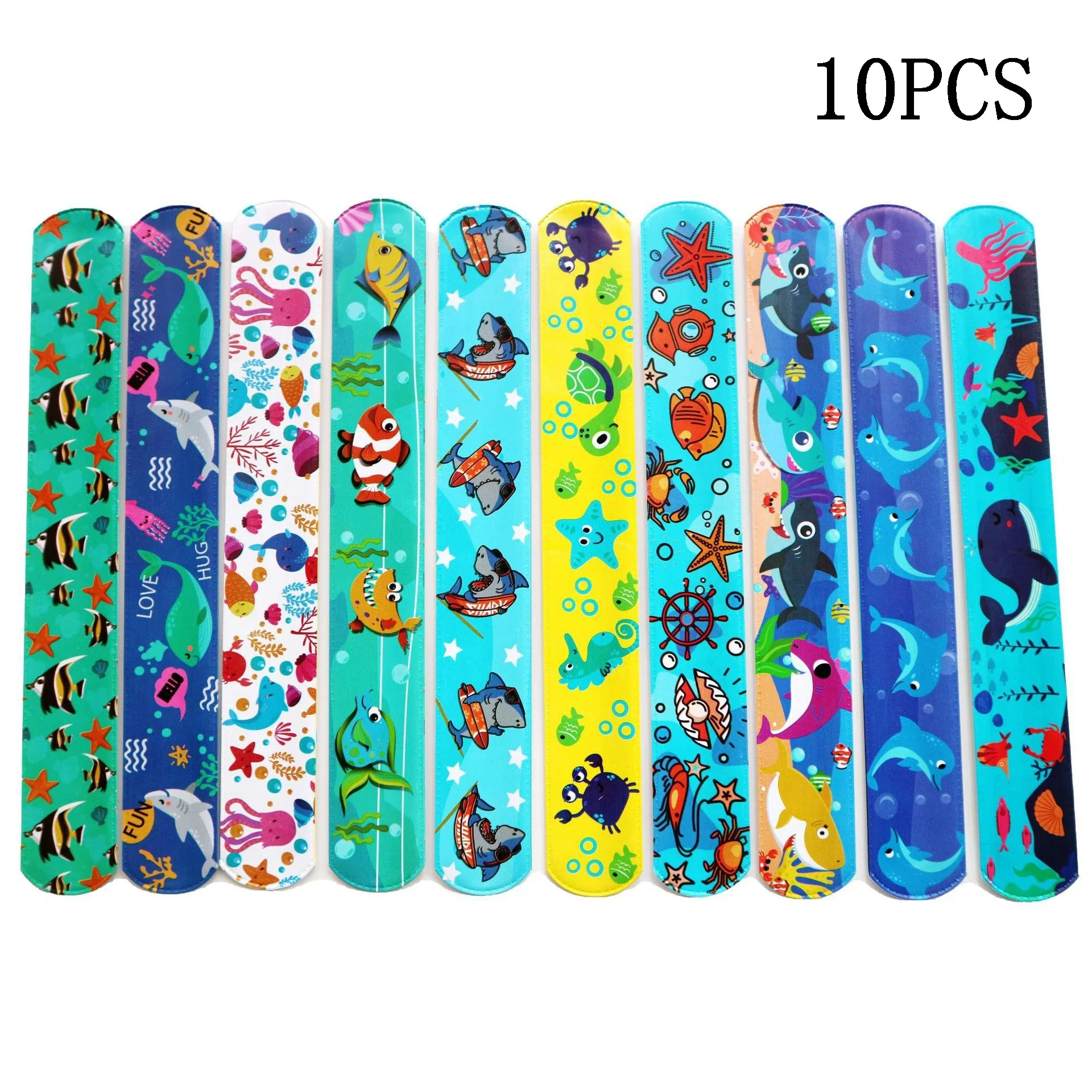 Ocean Party Cartoon Animals Slap Bracelets Shark Dolphin Under The Sea Party Sea Creatures Mermaid Kids Birthday Party Gifts
