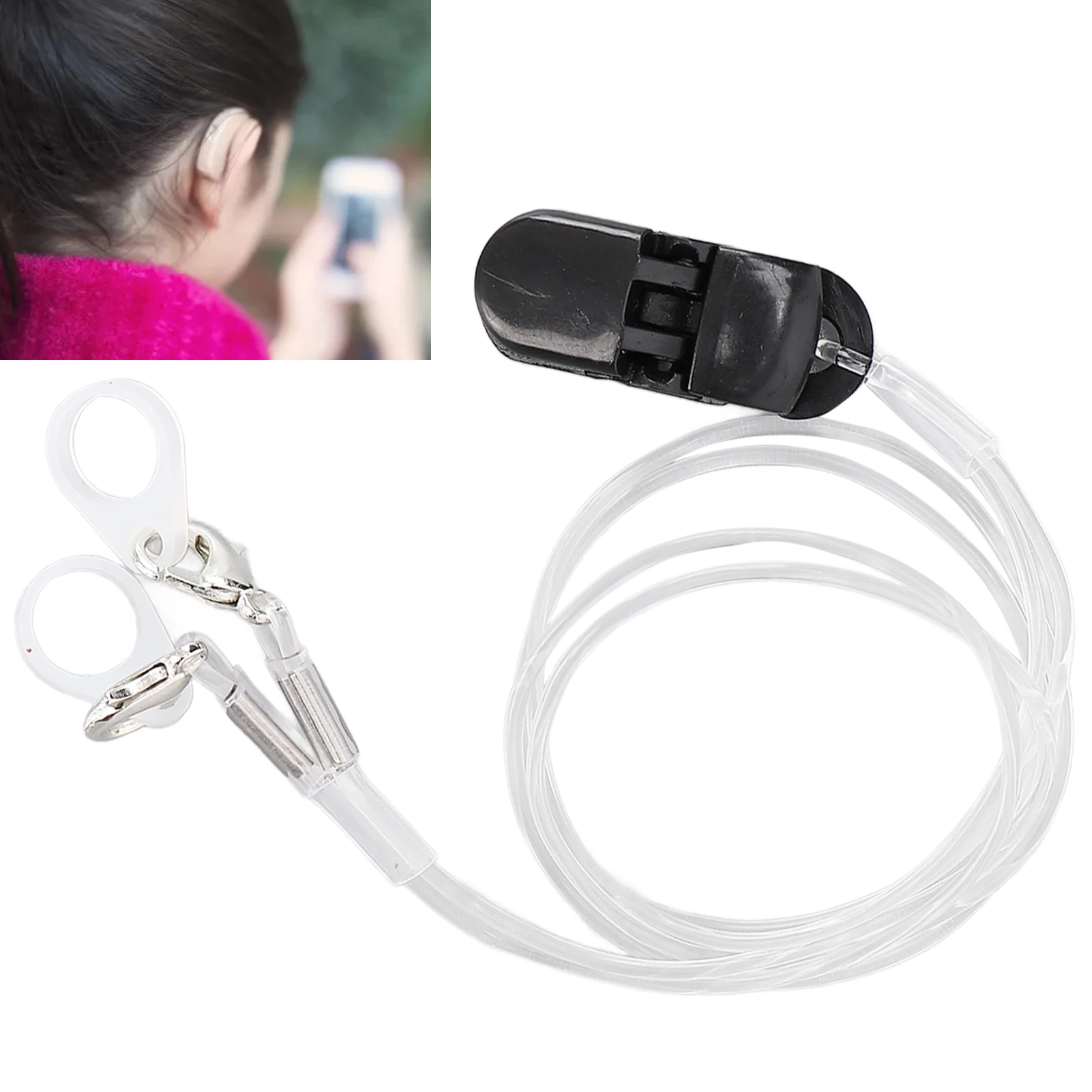 Hearing Aids Holder Straps Hearing Aids Clip Rope Prevent Lost Hearing Aids Fixation Lanyard Clip Holder For Seniors Transparent