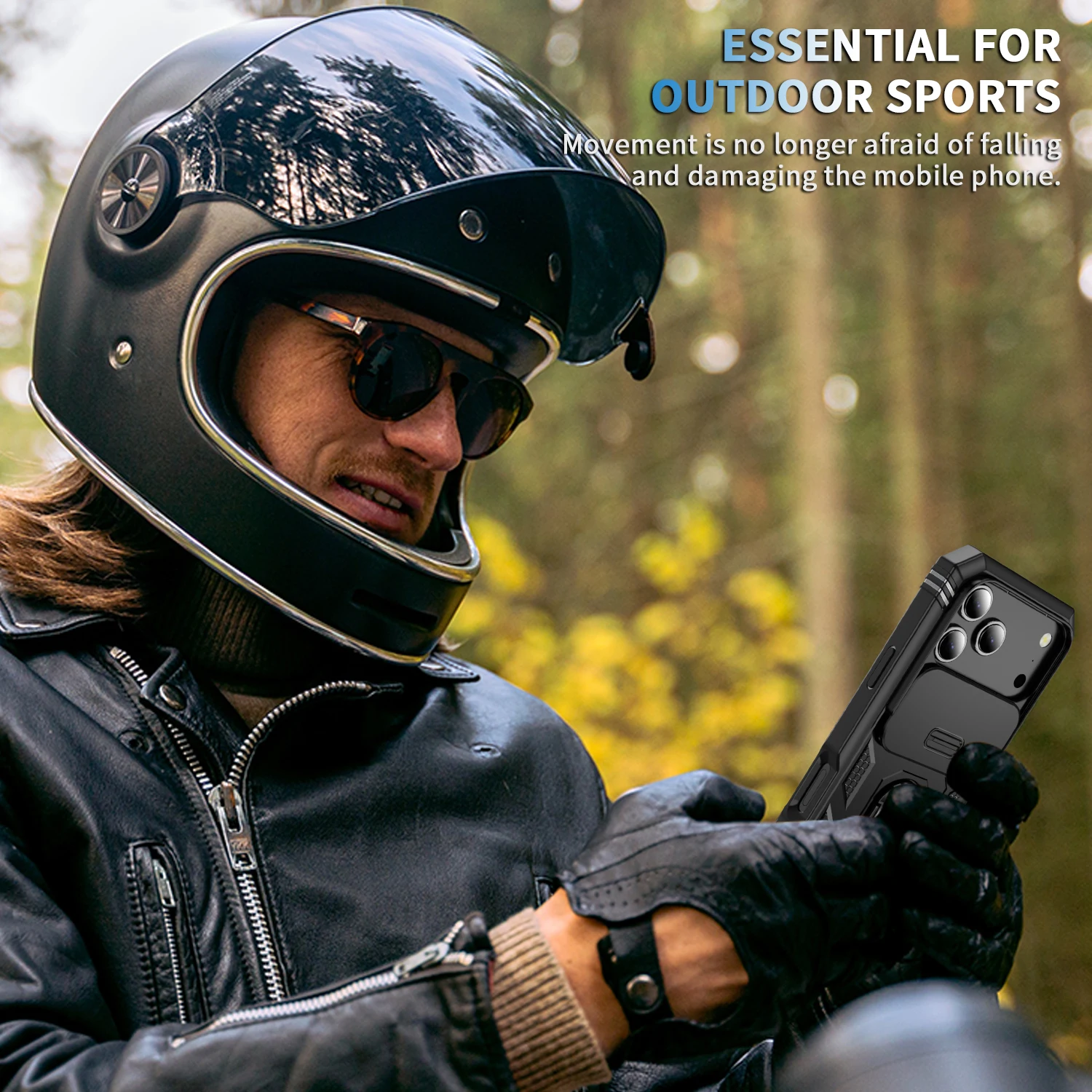 Casing Pelindung Kamera dengan Ring Kickstand untuk iPhone 17 Pro Max 16e 15 17 Air 14 Plus 13 12 Pro iPhone16 iPhone17 Funda