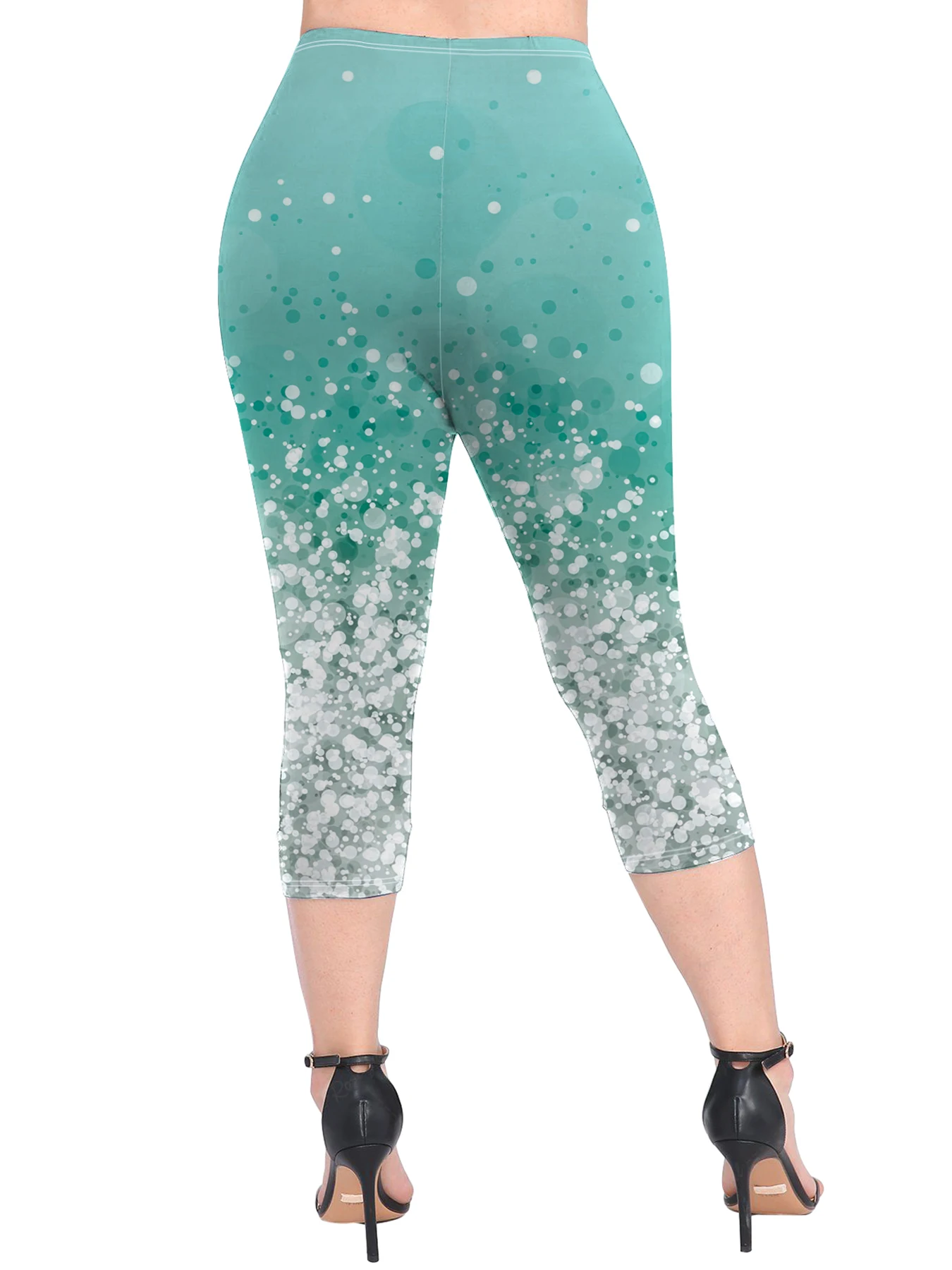 Plus Size pantaloncini da donna Dot Print Capris alta elasticità comodi pantaloni in maglia abiti Casual alla moda abbigliamento estivo grande