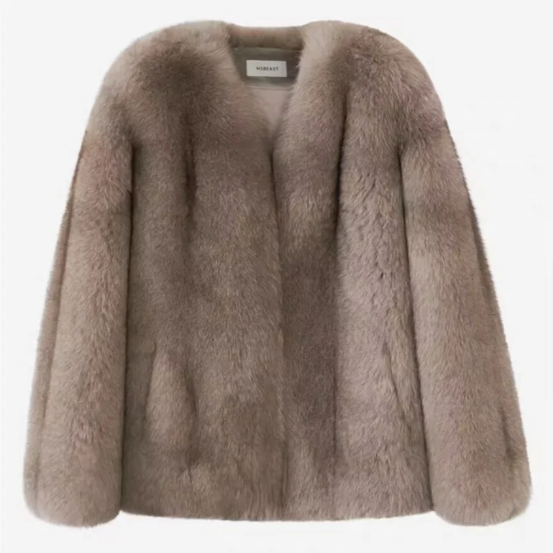 2024 nuovo stile vera pelliccia cappotto donna autunno e inverno giacca di pelliccia gilet di pelliccia di volpe naturale colletto alla coreana maniche staccabili