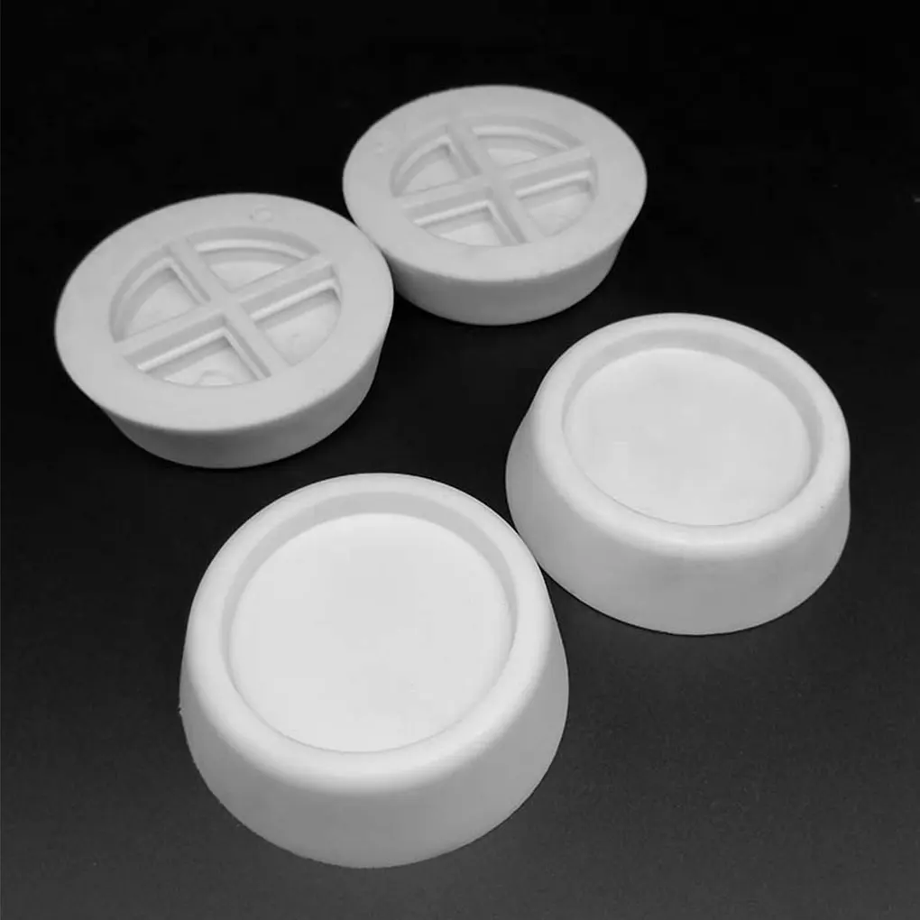 4pcs Rubber Anti-vibration Dampers Washing Machine Pads Reusable Floor Protective Dampers  White