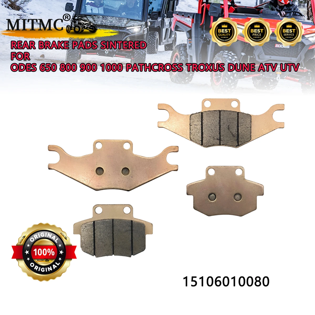 4PCS Rear Brake Pads Sintered For Odes 650 800 900 1000 Pathcross Troxus Dune ATV UTV Quad 17006010080