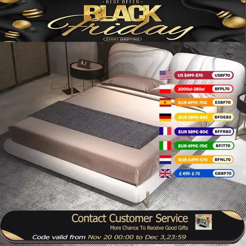 

Modern Bedroom Double Bed Wood Luxury Elegant Side Table Queen Bases Bed Frame Twin House Camas De Dormitorio Furniture Home