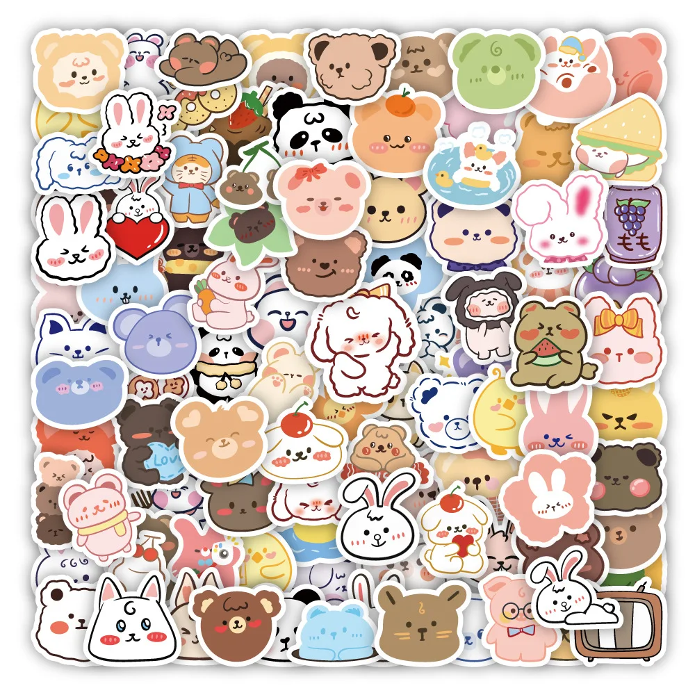 100 Cute Cartoon Bear Graffiti Waterproof Stickers, Phone Case Decoration Stickers, Planner Stickers, Stickers, Waterproof Stickers, Advantages: Waterproof, Can Be Re-Pasted, No Residue, Beautifully Designed.