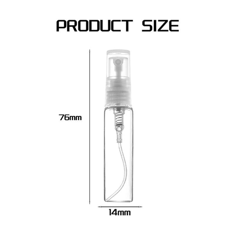 50Pcs 5ML Spray Bottle Small Cosmetic Packing Atomizer Perfume Bottles Atomizing Spray Liquid Container For Travel