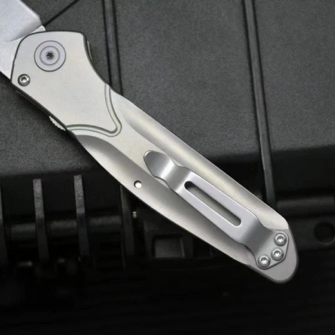 BM9400 Taschenmesser Stonewash M390 Klinge Single Action TC4 Titanlegierung Griff Taktische Jagd Camping EDC Überlebenswerkzeug
