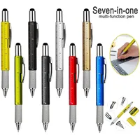 7 in1 Multifunction Ballpoint Pen with Modern Handheld Tool Measure Technical Ruler Screwdriver Touch Screen Stylus Spirit Level