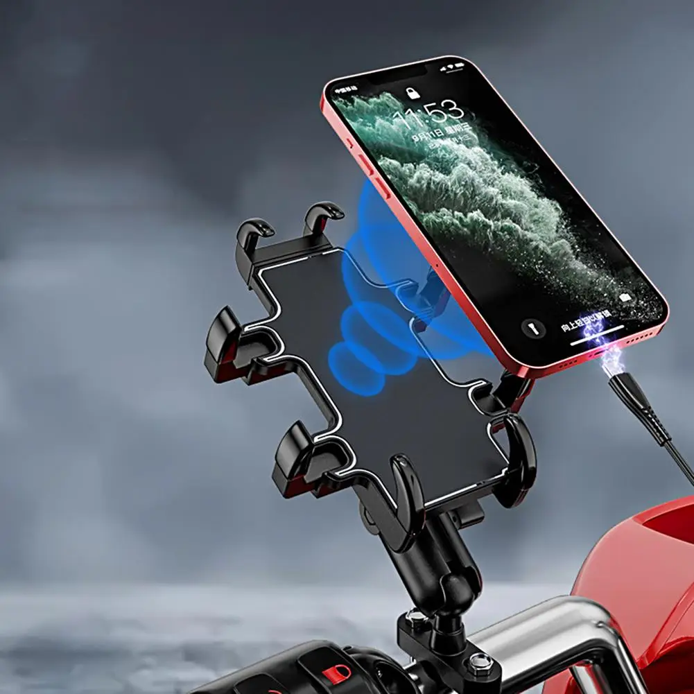 

1 Set Motorbike Phone Holder Durable 360 Degree Rotation Retractable for Gift Bicycle Phone Rack Motorbike Phone Holder