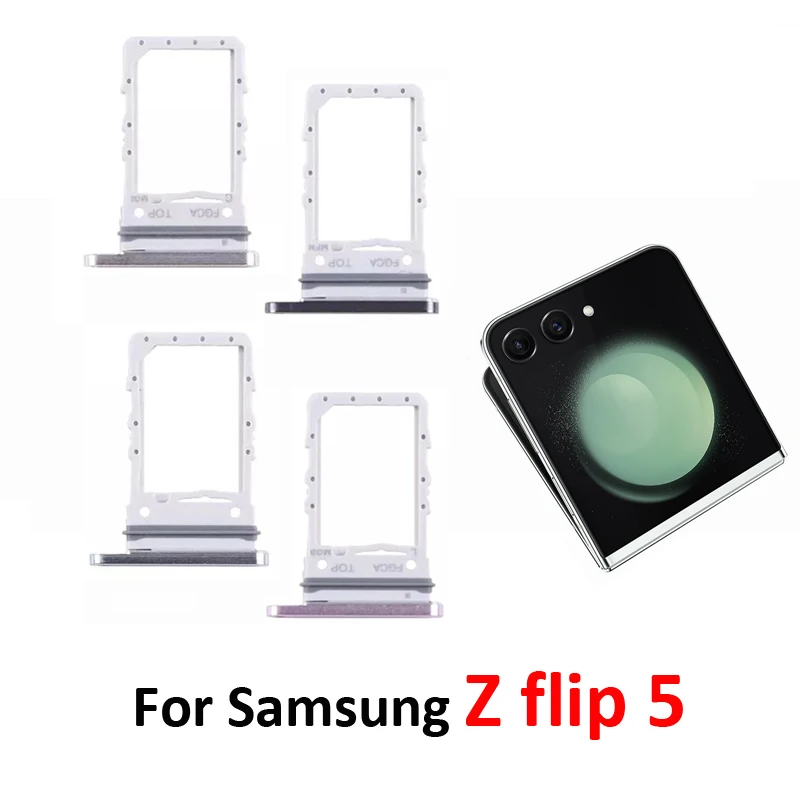 For Samsung Galaxy Z Flip5 Flip 5 F731 F731B Phone New Housing Chip SIM Card Tray Slot Holder Pocket Parts Black Gold Purple view 5