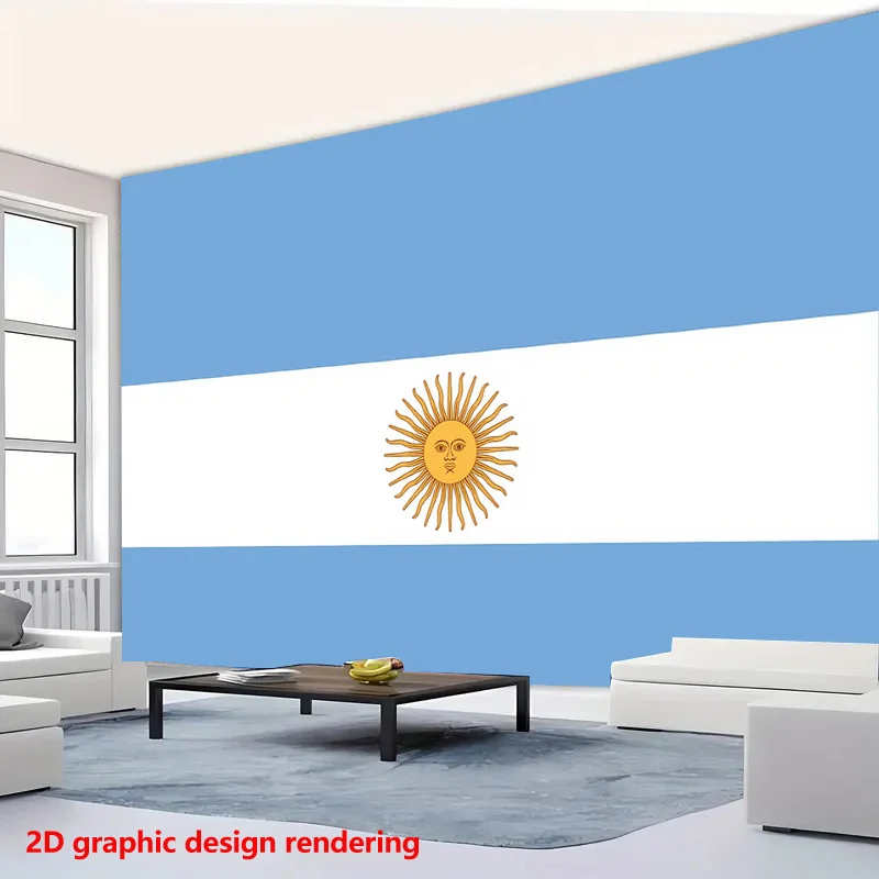 Argentina Flag Tapestry, National Symbol Wall Hanging, Soccer Fan Decor for Bedroom Living Room Background