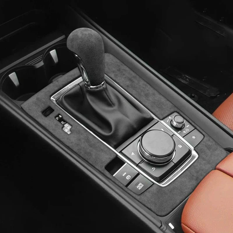 For LHD Mazda CX-50 cx50 2023 2024 2025 Top Suede Overlays Interior Trim On Gear Shift Panel, Window Glass Lifting, Gears Cover