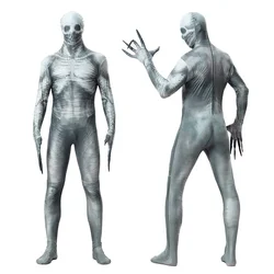 Halloween szkielet czaszka Zombie zwłoki Cosplay Zentai body unisex kostium terroru dorosłych rajstopy całego ciała kombinezon