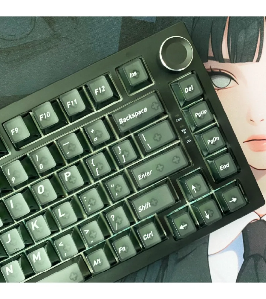 

Keycap Black Fog Transparent Engraved Personalized Keycap Four-sided Transparent Customized 119-key Mechanical