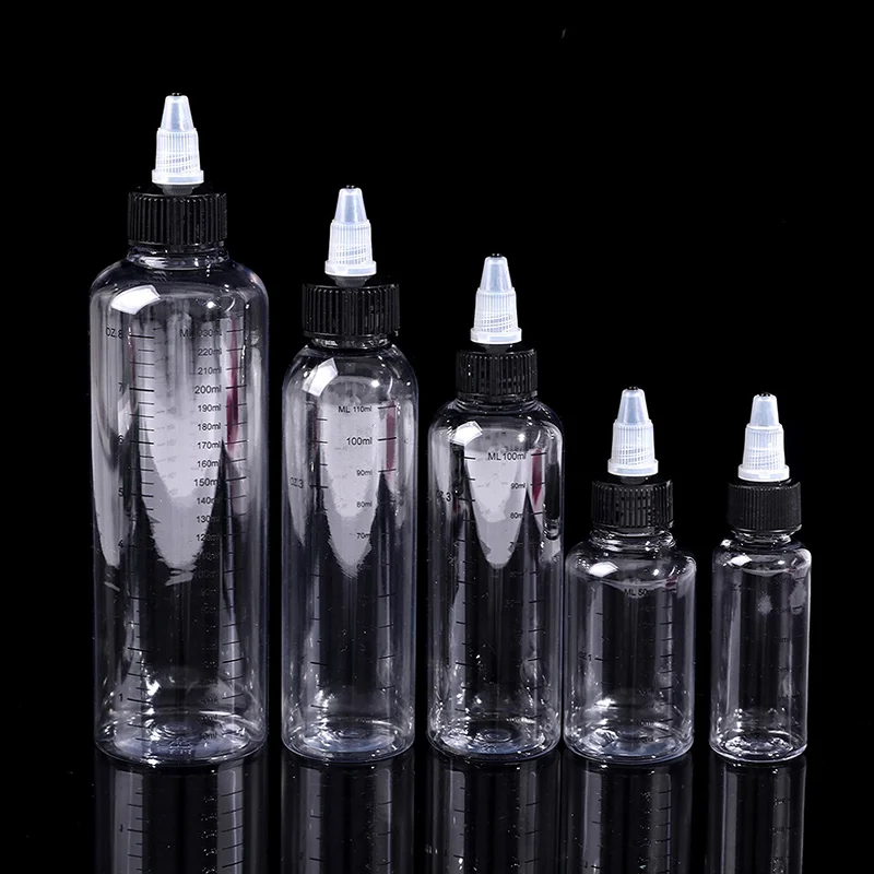 【ST】1PC Ink Bottle 30ml-250ml Plastic PET Liquid Capacity Dropper Bottles Pigment Ink Containers