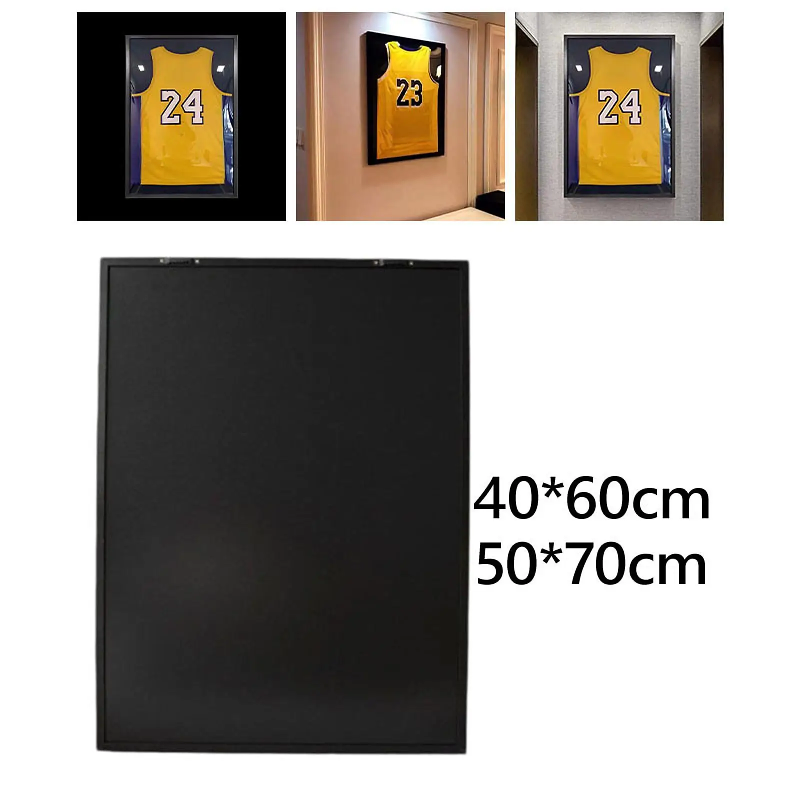 Large Wooden Jersey Display Frame Transparent Panel Shadow Box for Football Basketball Shirt Collection