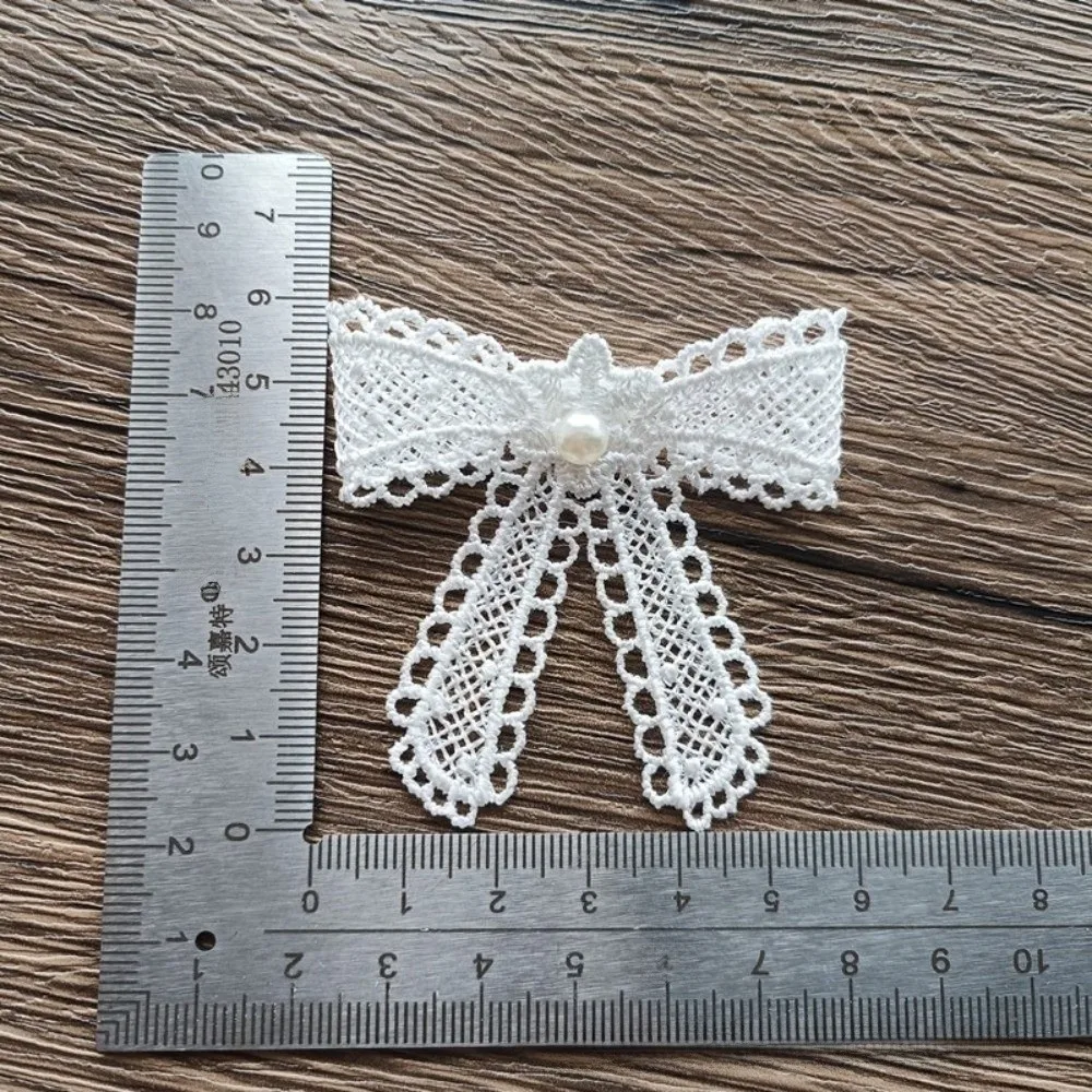 Handmade DIY Lace Cloth Patch Bowknot Black Lace Applique Trim Heart White Lace Fabric DIY Craft Accessories