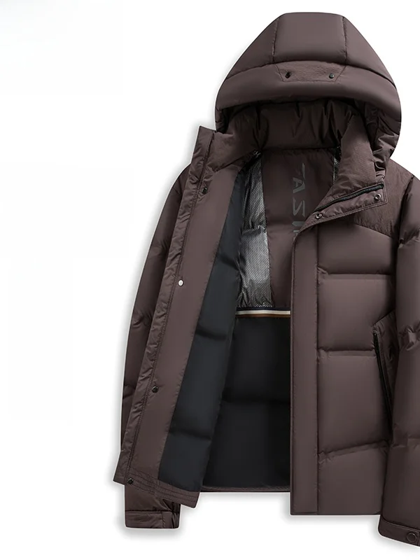 

Высококачественная зимняя куртка-пуховик с капюшоном 90, легкое водонепроницаемое мужское пальто Du Feather, повседневное уличное мужское пальто