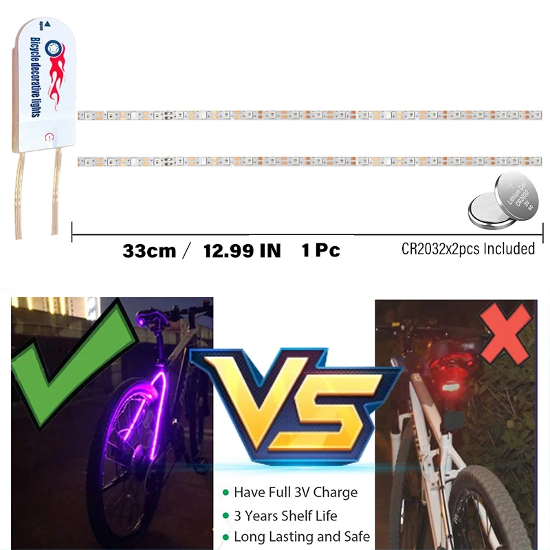 ZK30 LED Strip Lights Bike Scooter Skateboard Cycling Safety Decorative Bicycle Taillight MTB Road Bike Rear Lamp Accessories