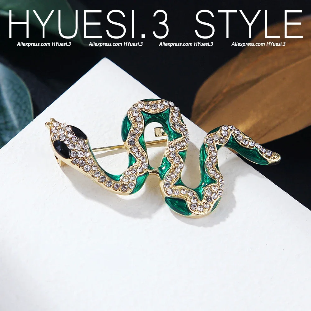 Elegant Rhinestone Crystal Snake Brooch Pin For Women Men Party Corsage Suit Accessory