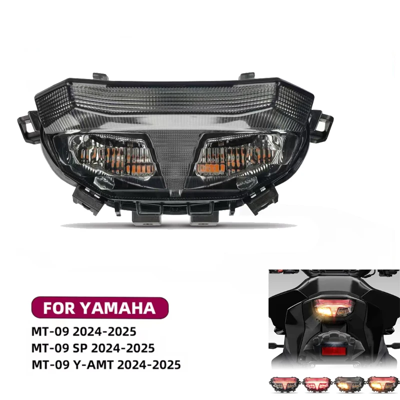 E32 E-mark LED Flashing Turn Signal Running Brake Rear Taillight LED Intergrated Tail Light for YAMAHA MT-09 FZ-09 2024 2015