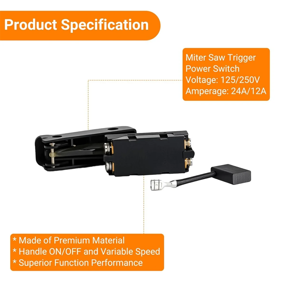 

Выключатель питания триггера торцовой пилы DW712 DW715 DW716 DW717 DW718 DWS780, детали, аксессуары с 2 шт. угольными щетками для двигателя