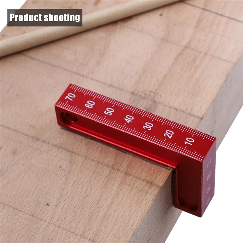 

L-Shaped Square Small Red Graduated Quickly Fixed Scriber Aluminum Alloy Woodworking Tool