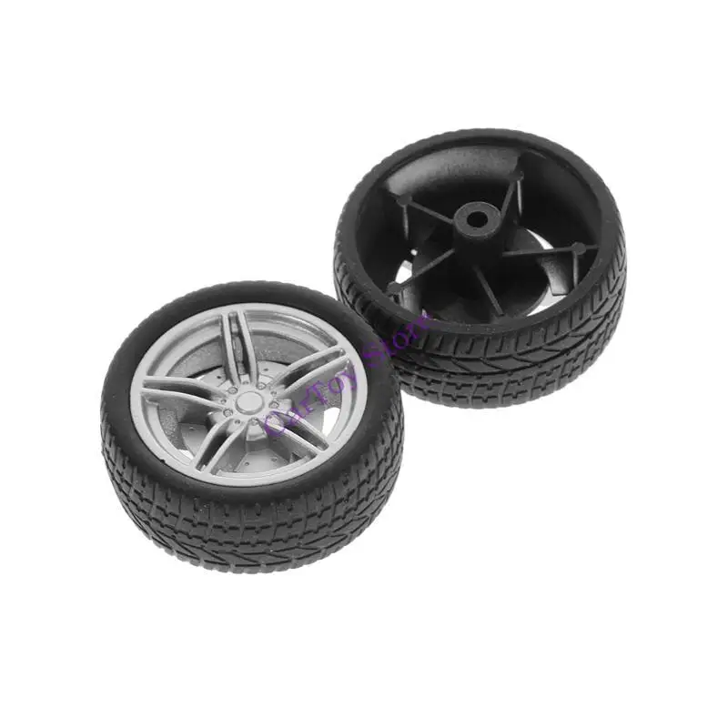 

634F 4pcs Simulation Rubber Wheel Tire Wheel Toy Model DIY RC Spare Parts